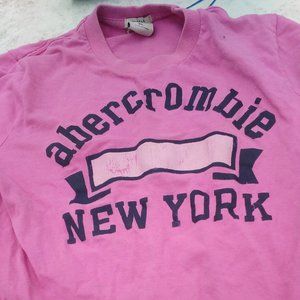 Abercrombie New York Pink Logo "Muscle" T-Shirt